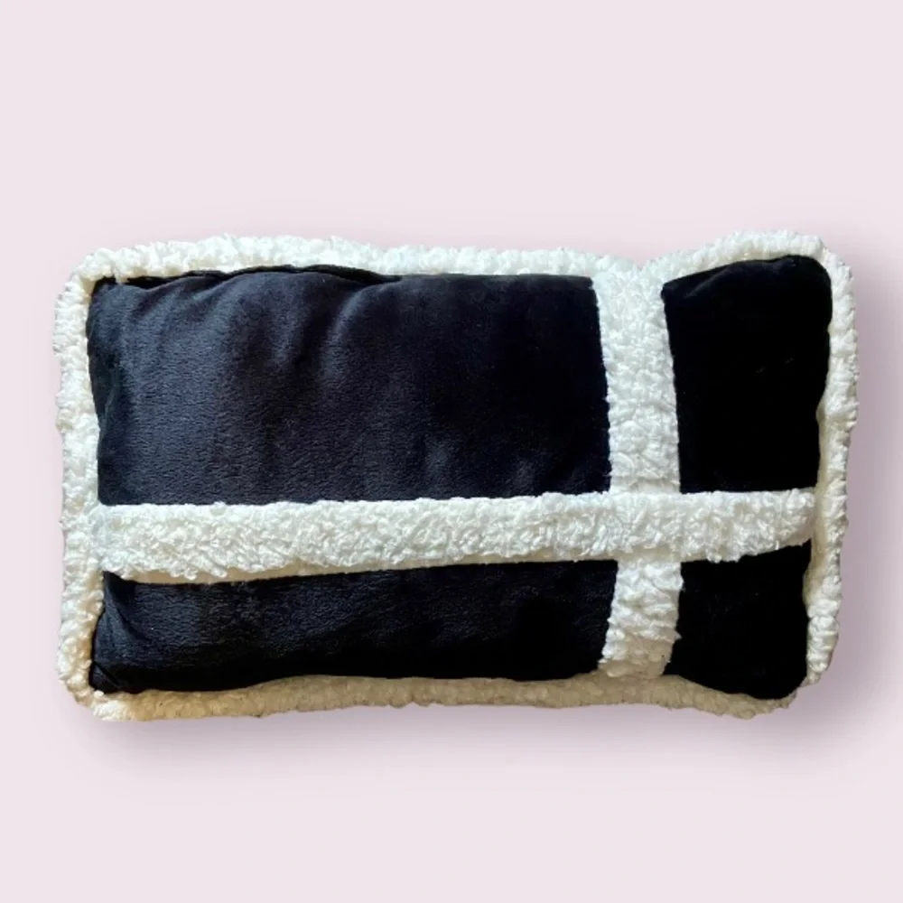 True North Ultra Mink-Sherpa Small Accent Pillow in Black